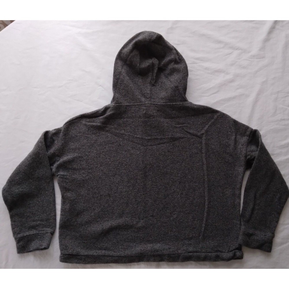 Madewell Women Size XS Oversized Hoodie Sweatshirt Cropped 3/4 Sleeve Gray - Picture 8 of 10